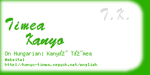 timea kanyo business card